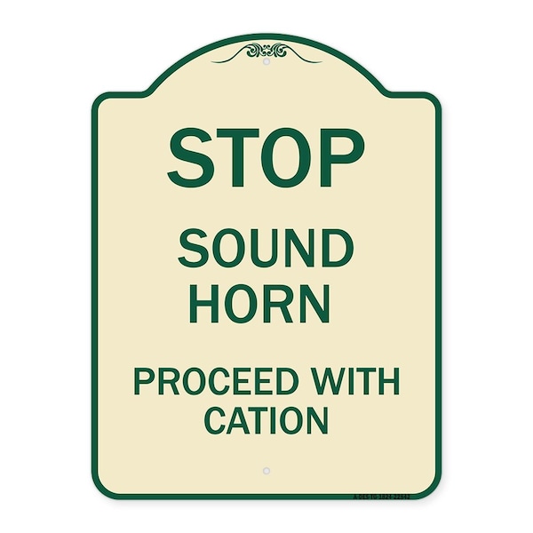 Signmission Stop Sound Horn Before Proceeding W/ Heavy-Gauge Aluminum Sign, 24" x 18", TG-1824-22842 A-DES-TG-1824-22842 - main